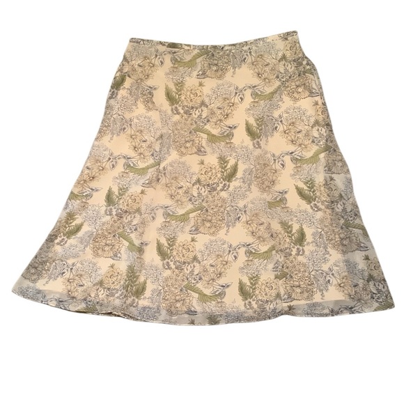 Vintage Jones Wear Floral Cream Yellow A-Line Skirt Women’s Size 12 Cottagecore - Picture 1 of 8